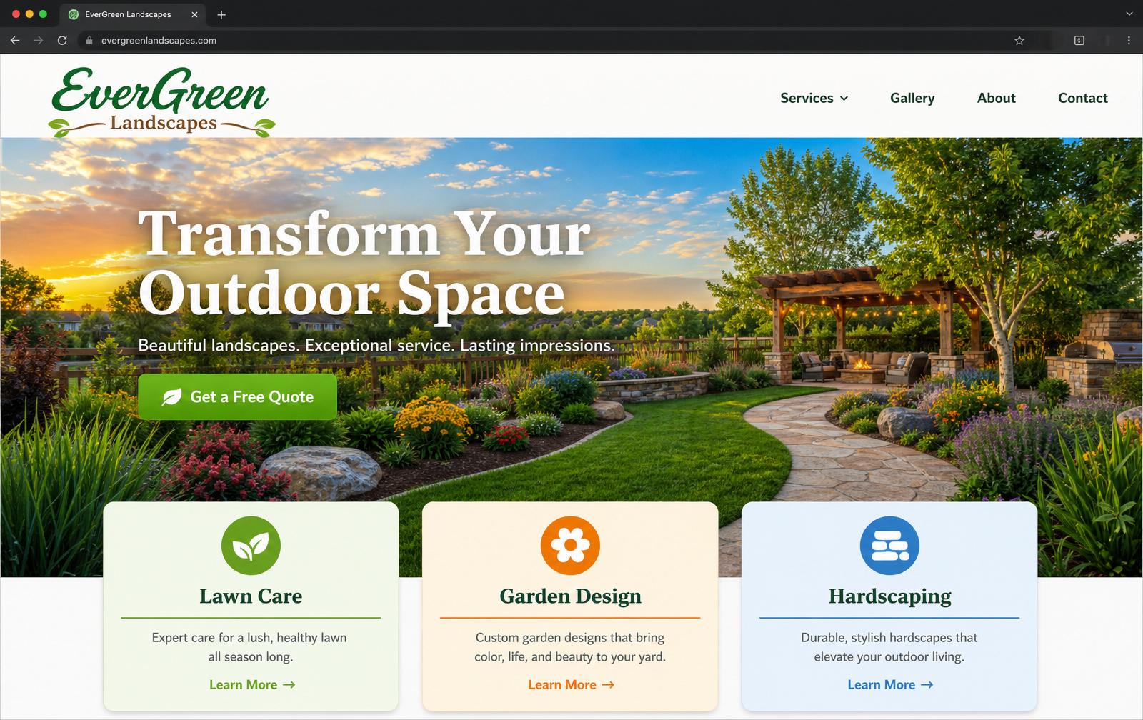 Your Company (Future Customer) homepage